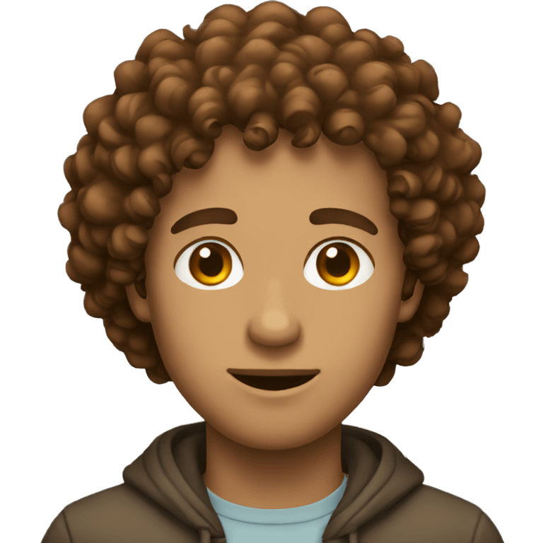 brown curly hair man emoji