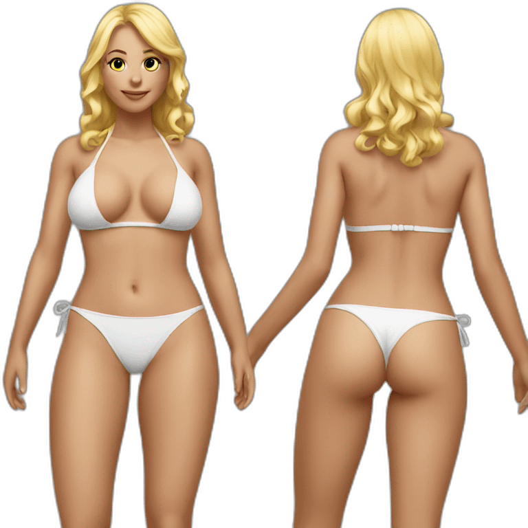 Bikini on white women emoji