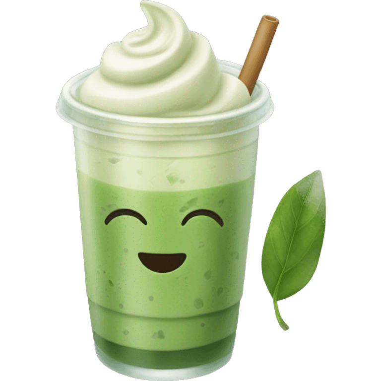 Iced matcha latte emoji