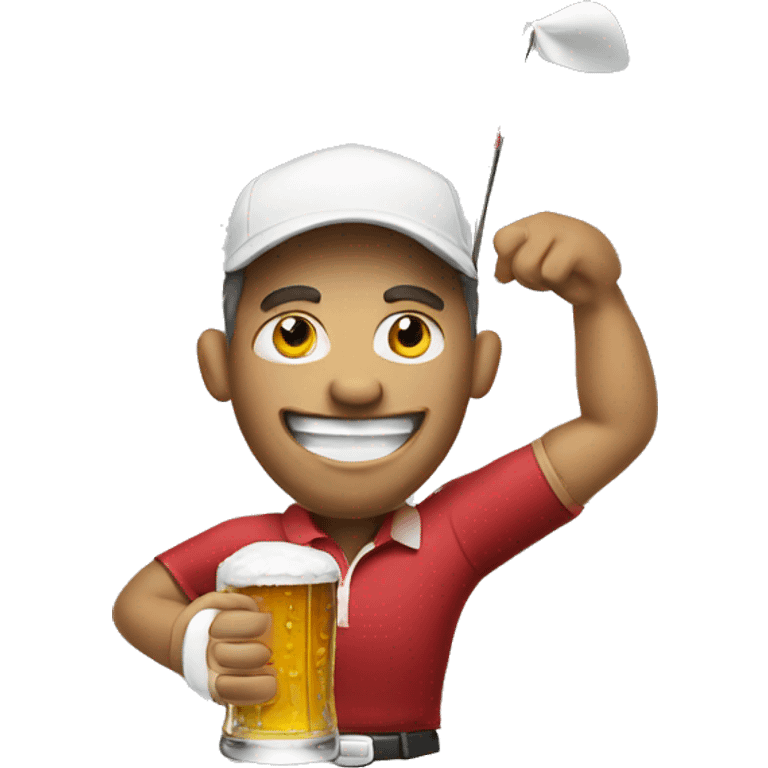 Golfer with a beer emoji