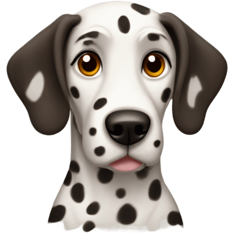 Brown Dalmatian with all brown dark ears emoji