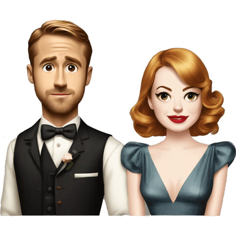 Ryan gosling and Emma stone 1940s party emoji