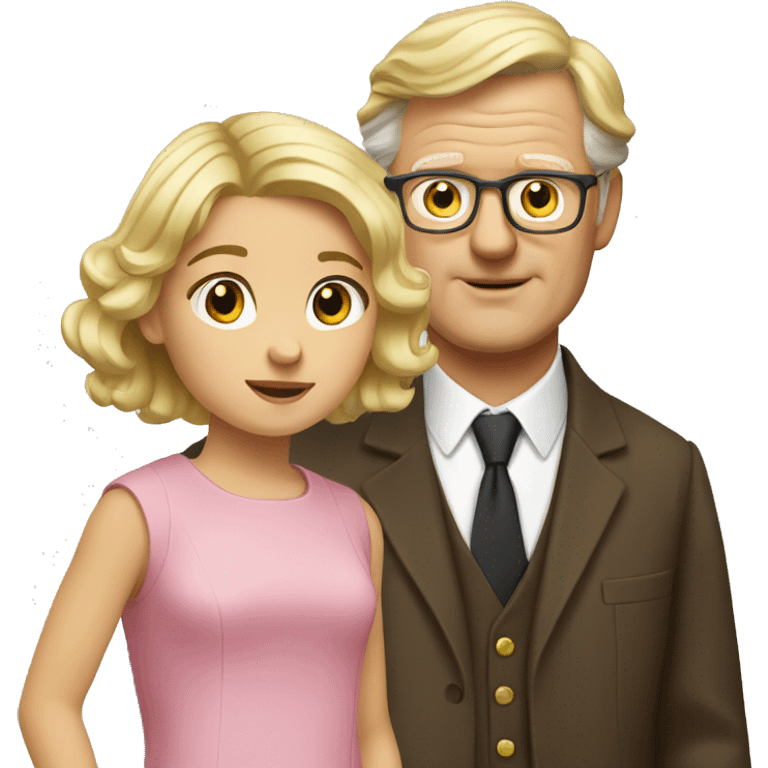 Father brown hair and daughter blonde emoji