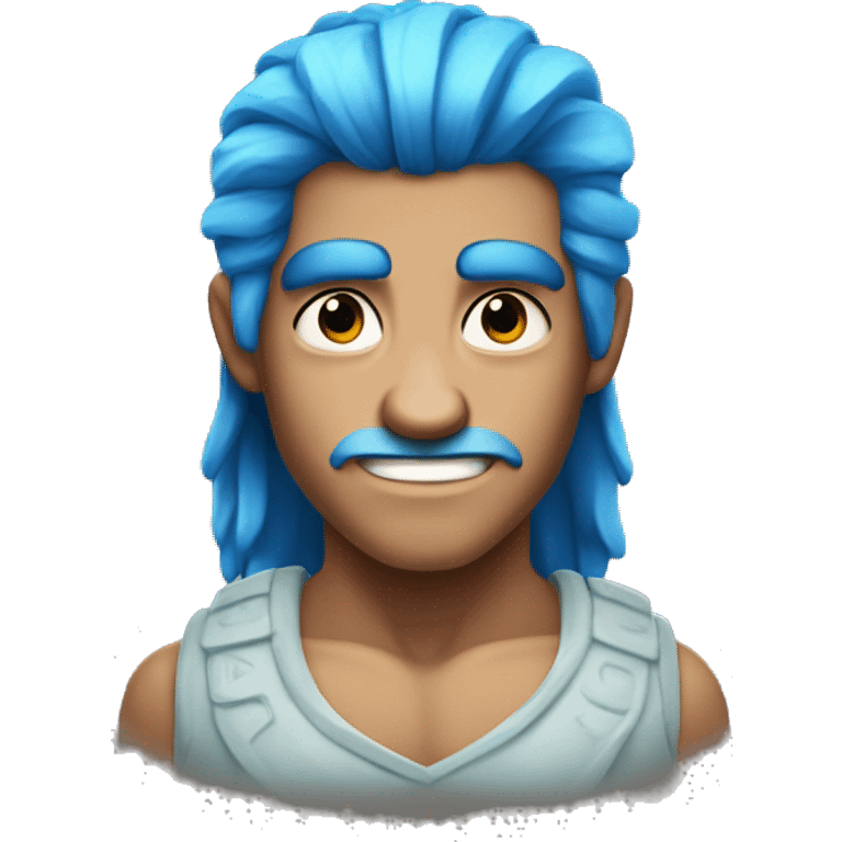 blue haired boy portrait villan hercules emoji