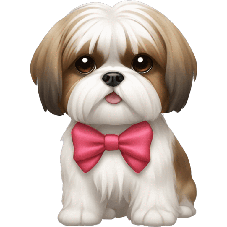 Shih tzu with bow emoji