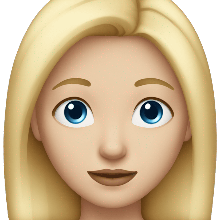 Cute woman with straight blonde hair and blue eyes emoji