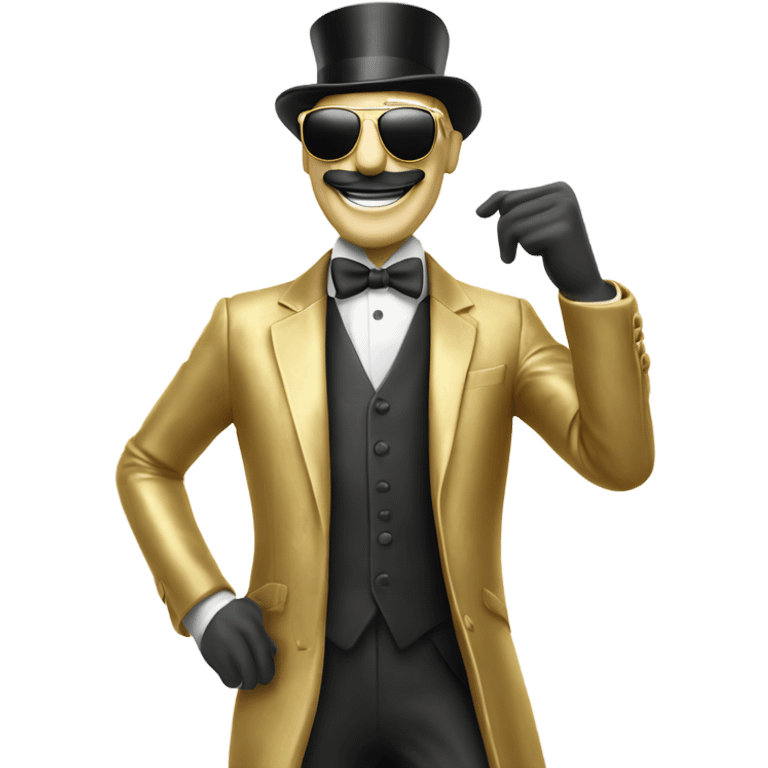 monopoly man in golden clothes celebrating in sunglasses emoji