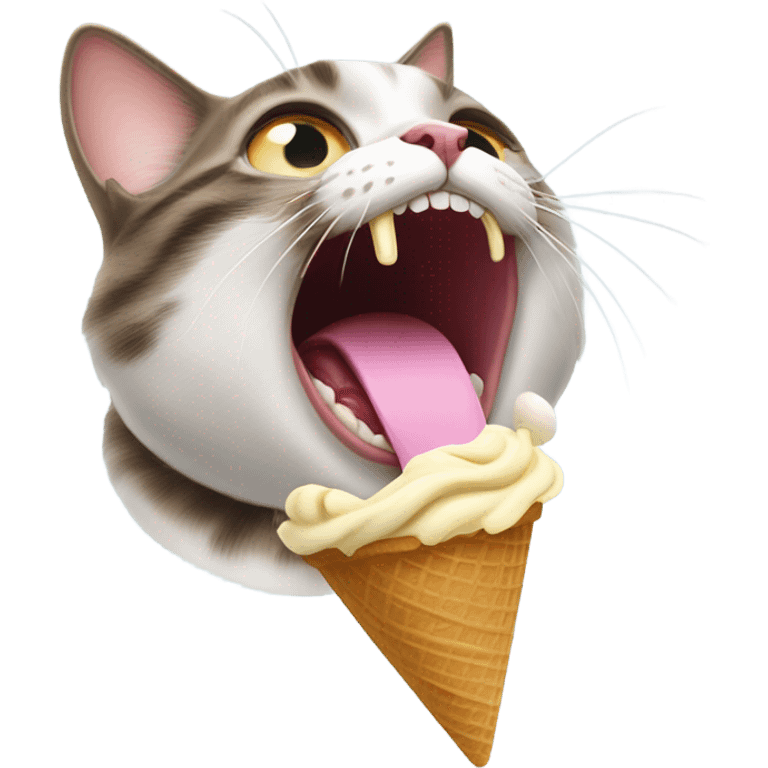 Cat eating ice cream emoji