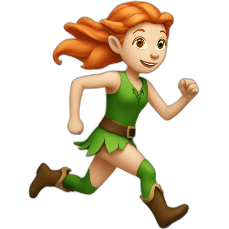 Ginger woman elf running emoji