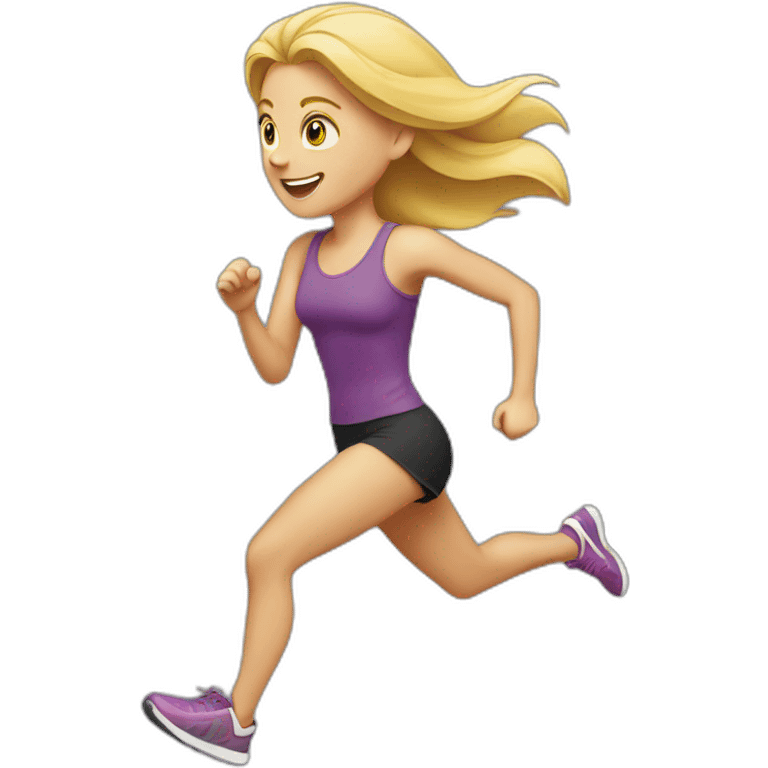 blonde running girl emoji