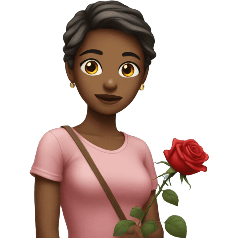 Girl with rose emoji