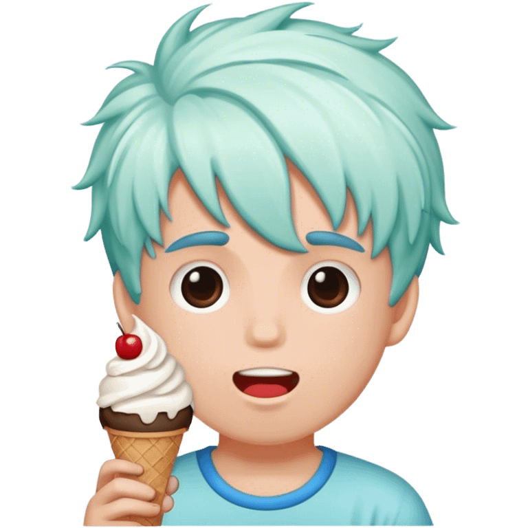 boy with icecream hair emoji