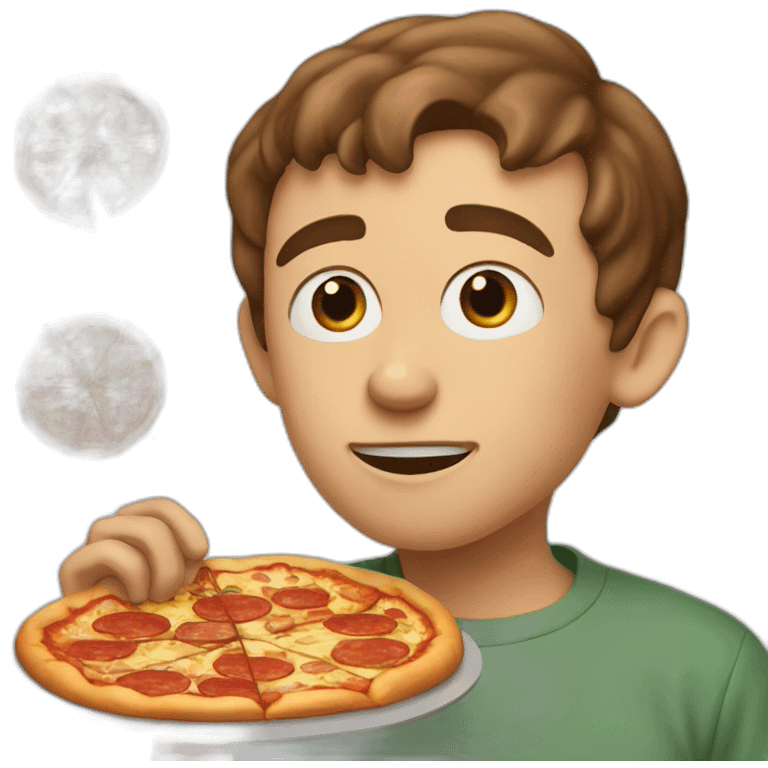 Malcolm in the middle eating a pizza emoji