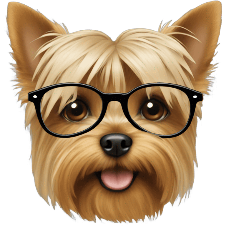 Yorkie con lentes emoji