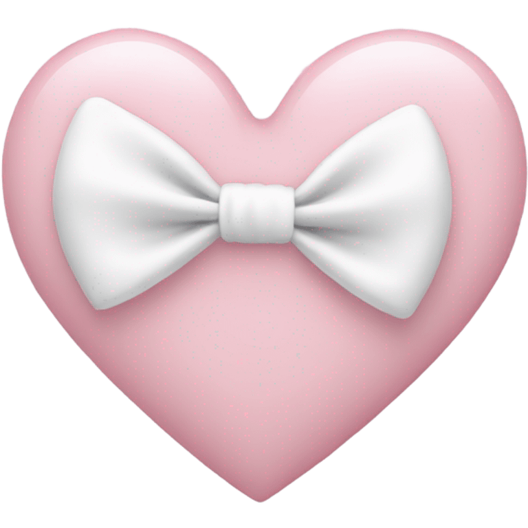 Pastel pink heart with white bow emoji