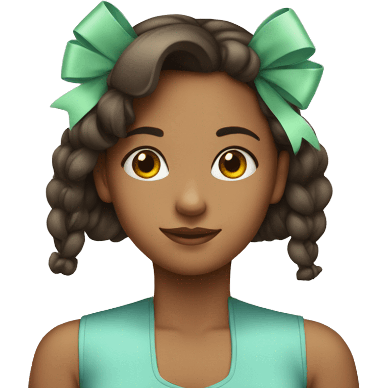 pretty girl with a bow on her head emoji