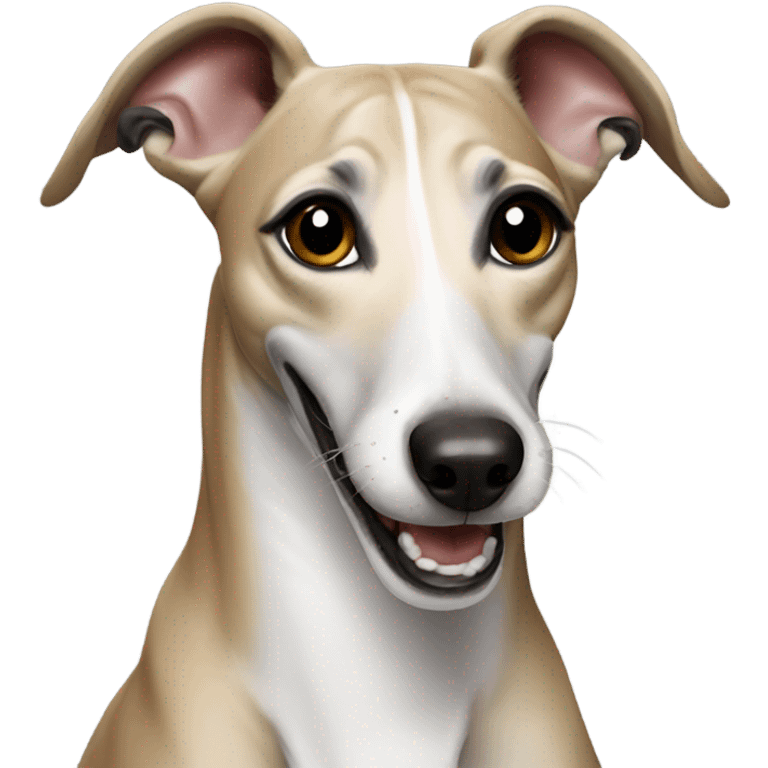 Whippet smiling emoji