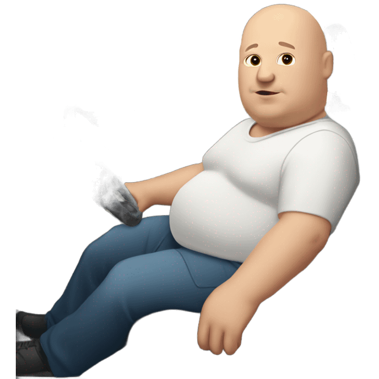 Fat bald guy in tesla emoji