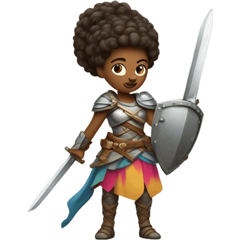 cute little warrior woman emoji