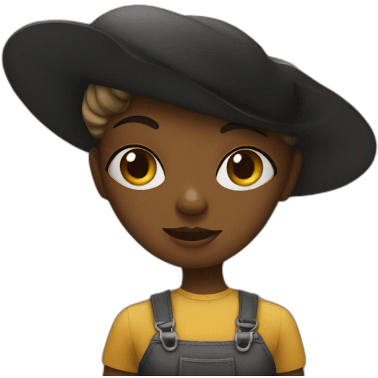 fille noir avec du miel emoji