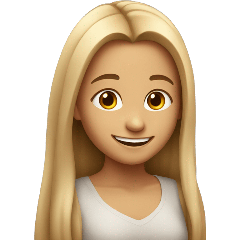 smiling girl with long hair  emoji