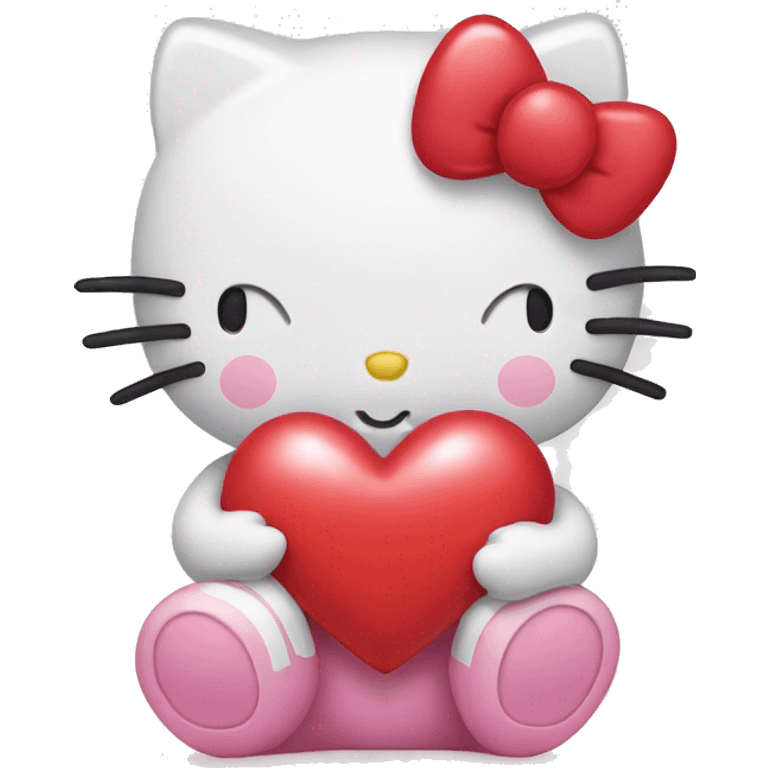 hello kitty giving heart emoji