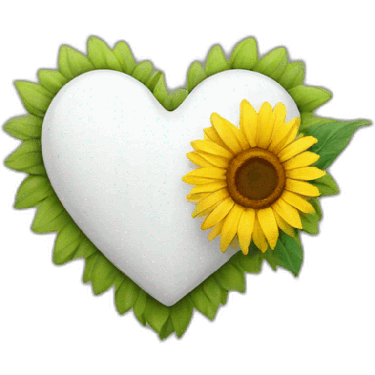 White heart with sunflower emoji