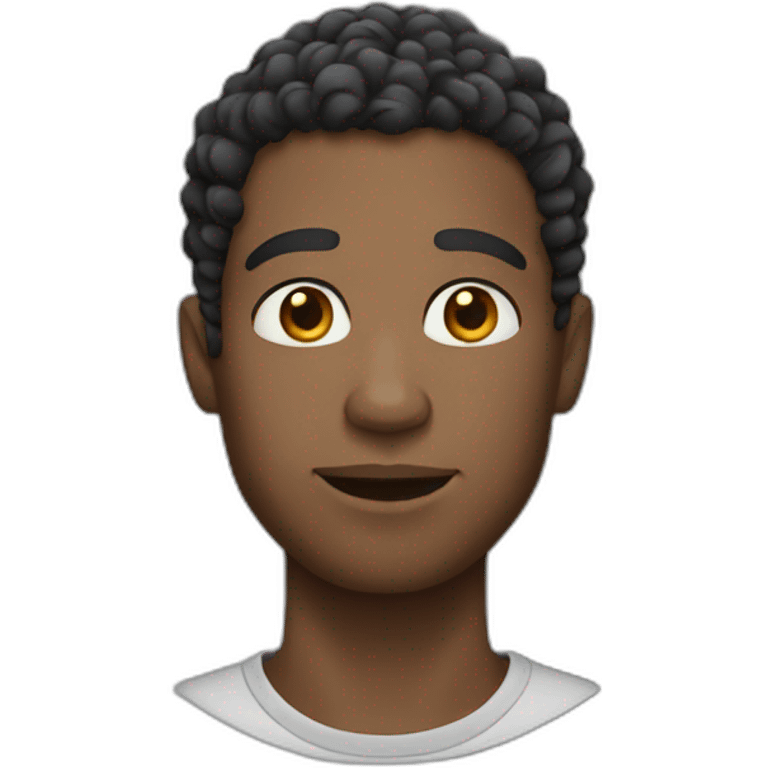 black guy with short curly hair emoji