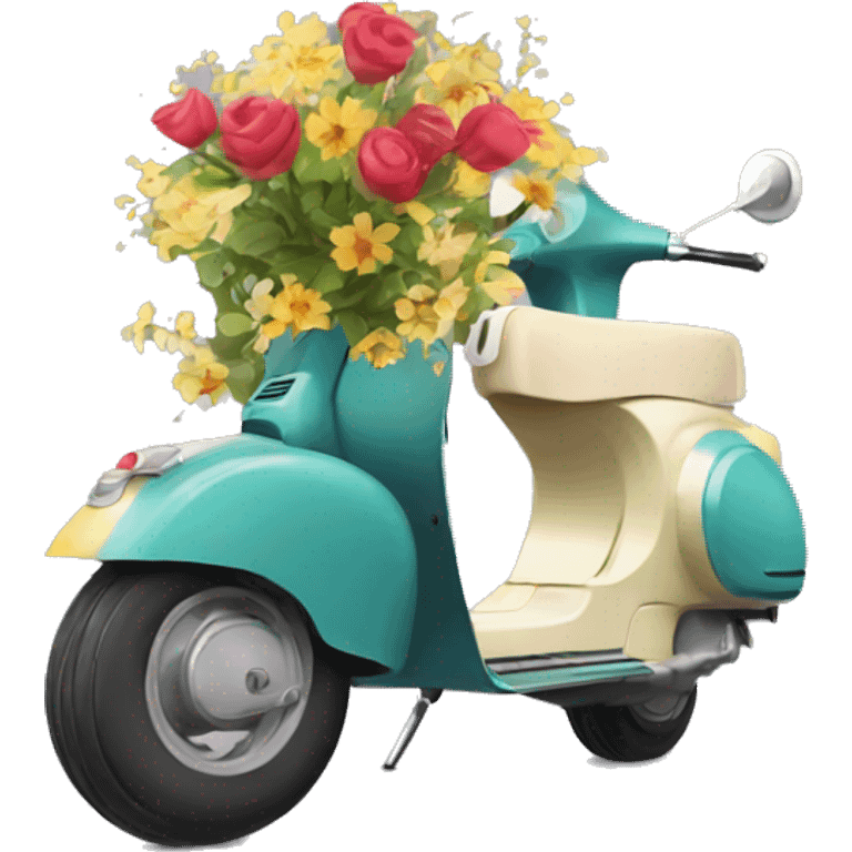 Vespa with flowers emoji