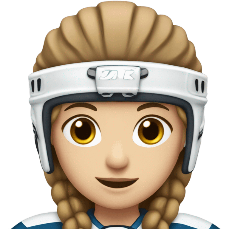 white brown hair Girl ice hockey player  emoji