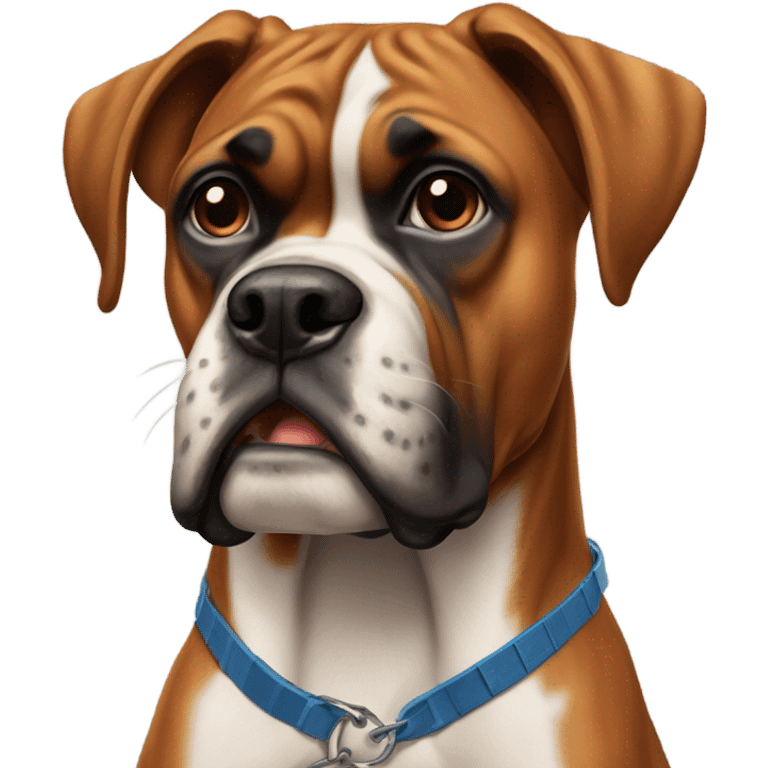 Boxer swith collar focus emoji