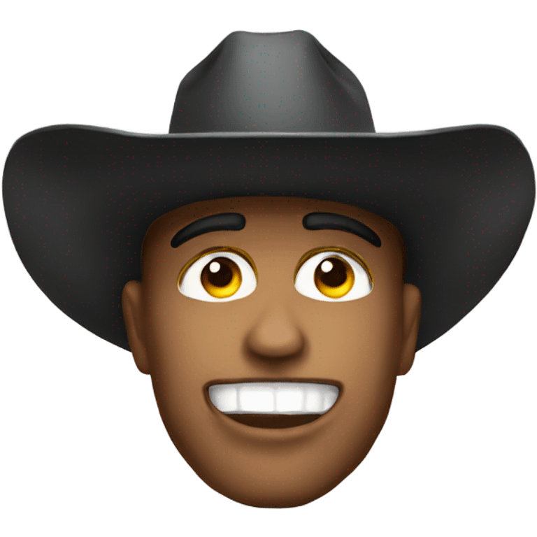 wrestler face paint wearing cowboy hat emoji