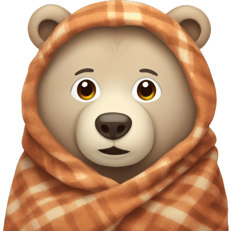 bear cozy in blanket emoji