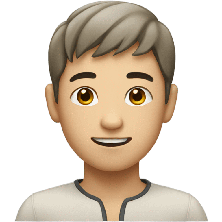 Asian boy with toe head in SHEIN factory  emoji