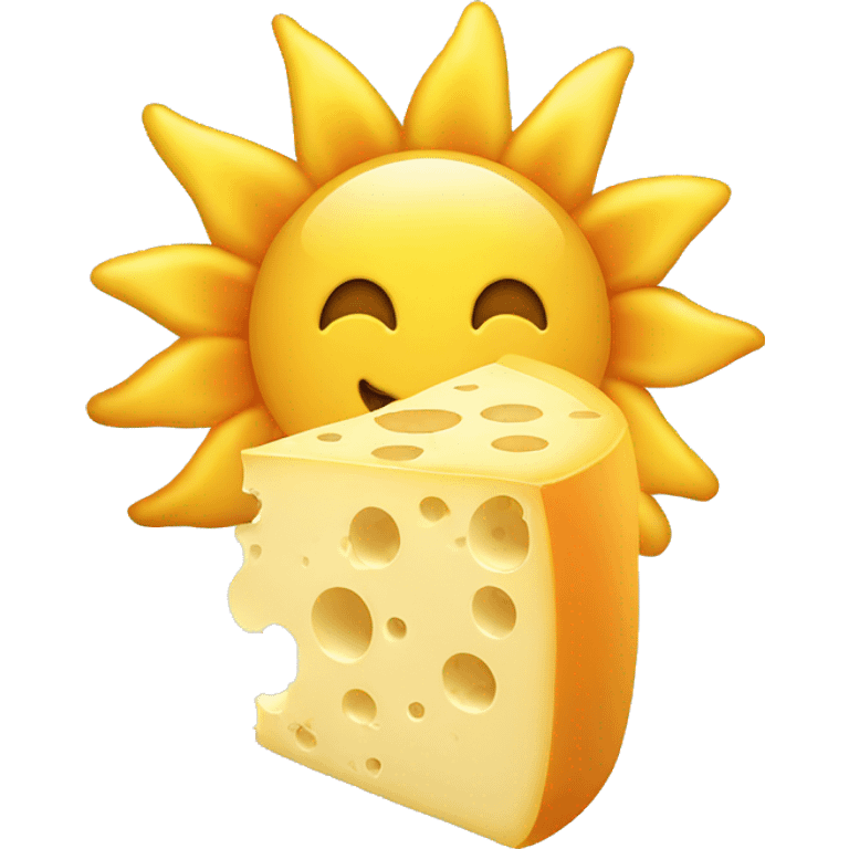 Sun with mouse and cheese emoji