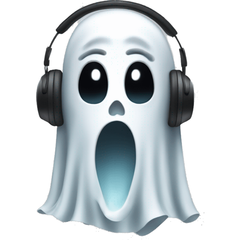 Ghost with a headset emoji