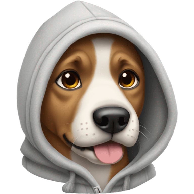 Dog wearing hoodie emoji