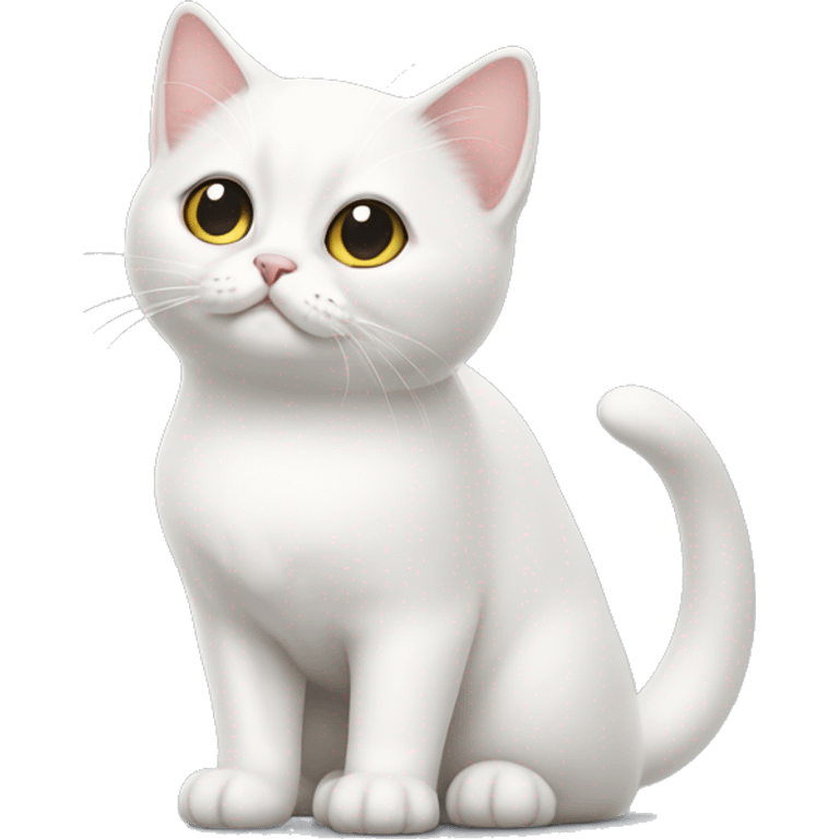 White munchkin cat standing  emoji