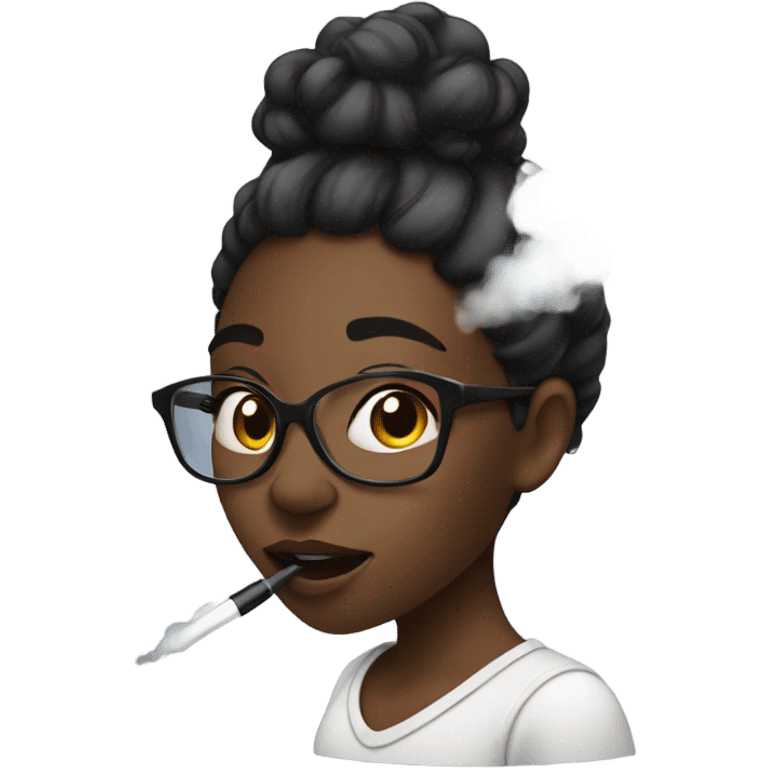 Black girl with a vape emoji