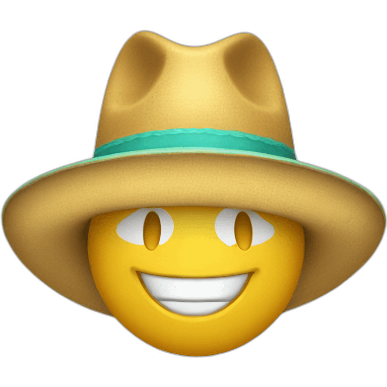 Emoji sonriendo con sombrero  emoji