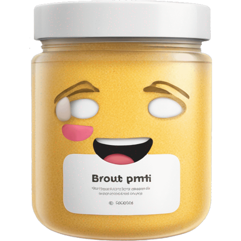 body scrub pot with label emoji