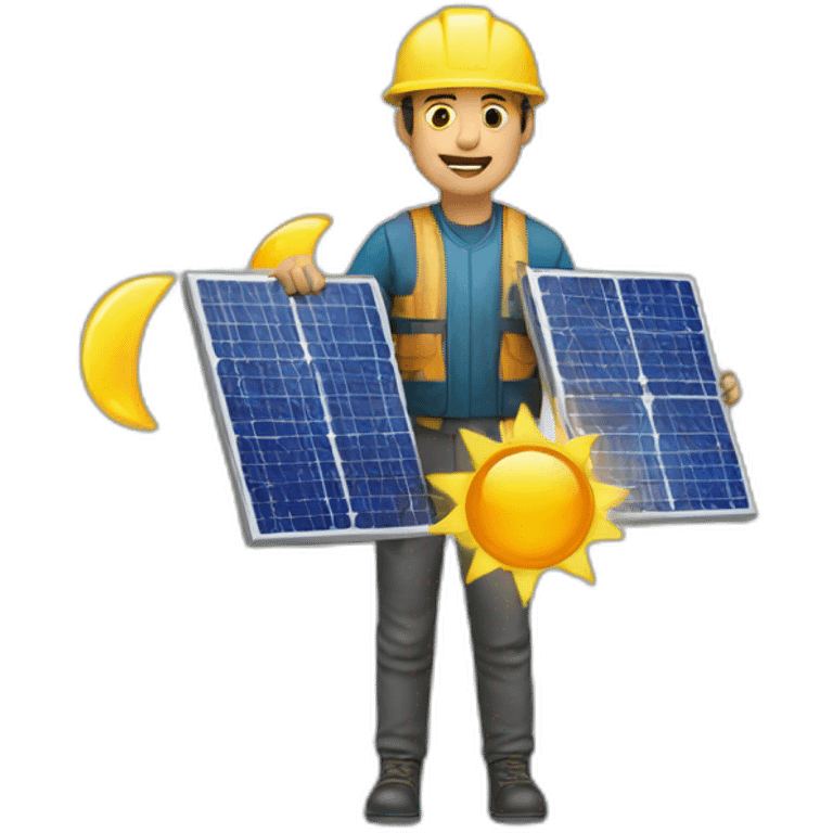 a man with an Solar modul emoji