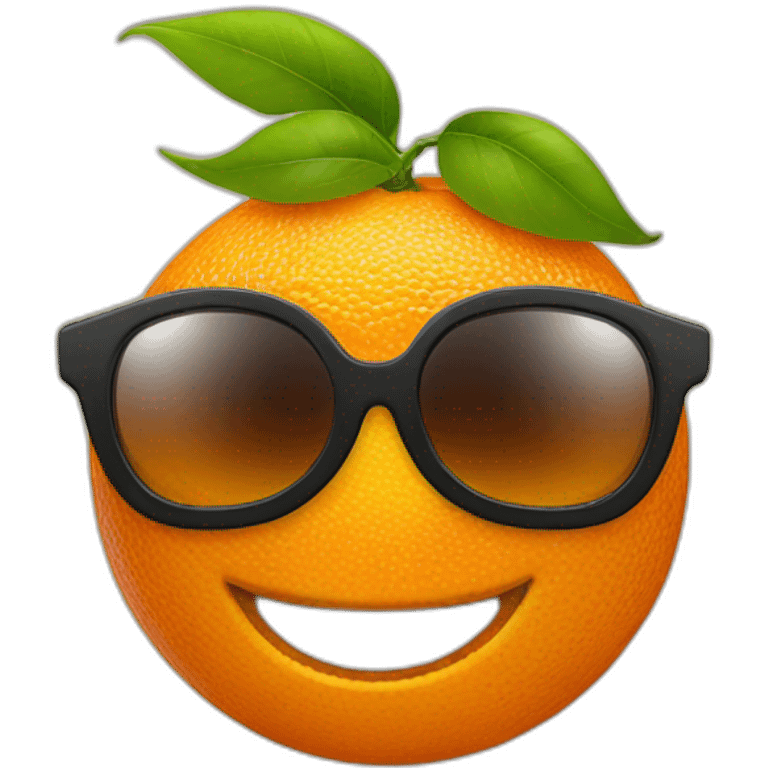 An orange with a big smile and sunglasses emoji