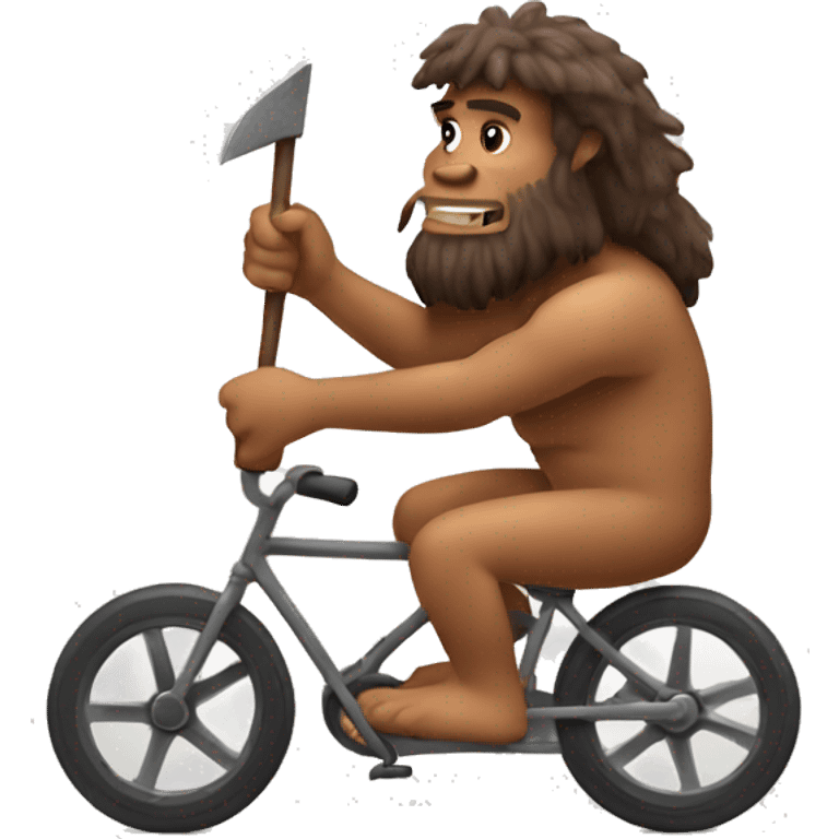 caveman with two wheels in his hand emoji