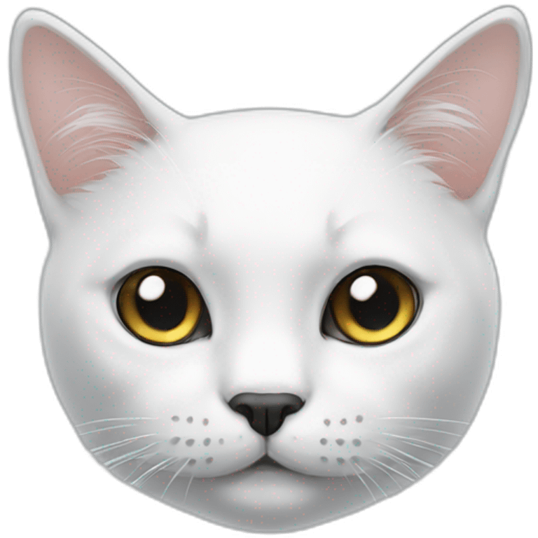 white cat with a black mustache emoji