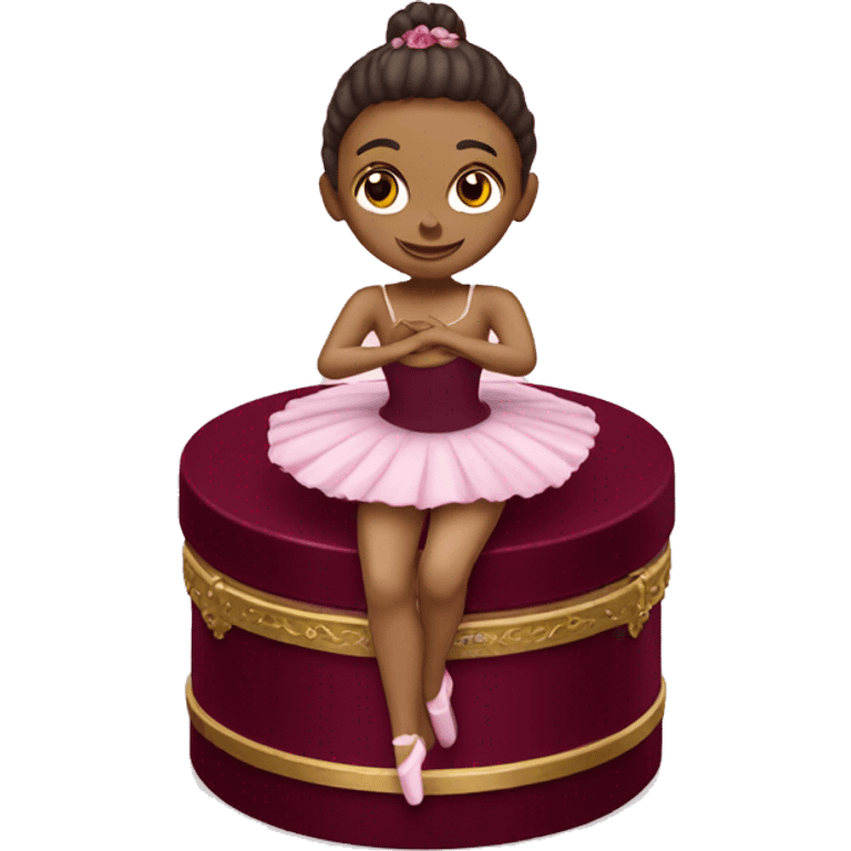 burgundy music box with ballerina emoji