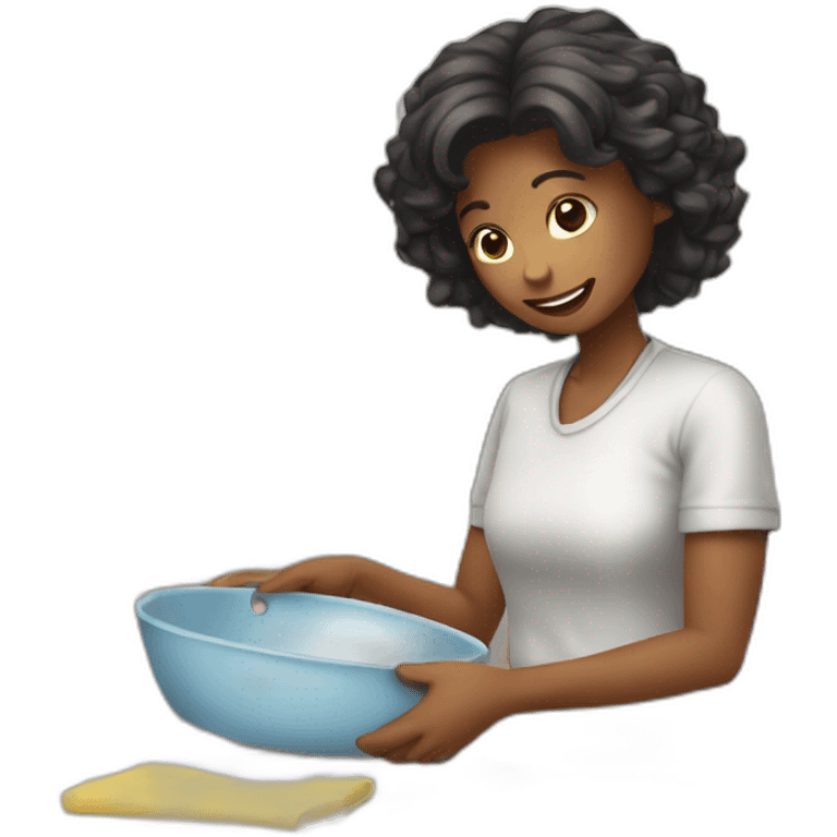 Une fille wash the dish emoji