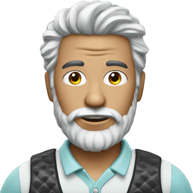 Golfer with salt and pepper hair and beard emoji