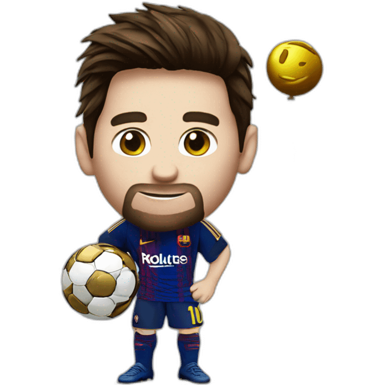 messi with ballon d'or emoji