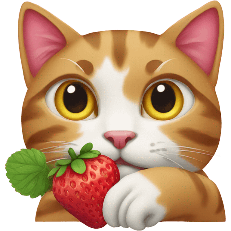 Cat with strawberry emoji